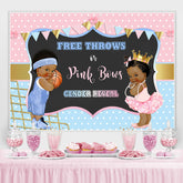 Basketball Oder Bögen Geschlecht Aufdecken Baby Dusche Hintergrund